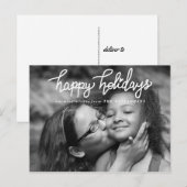 Prettige feestdagen Handgeschreven chique typograf (Voorkant / Achterkant)