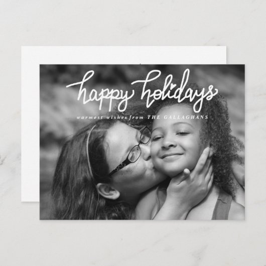 Prettige feestdagen Handgeschreven chique typograf (Voorkant / Achterkant)