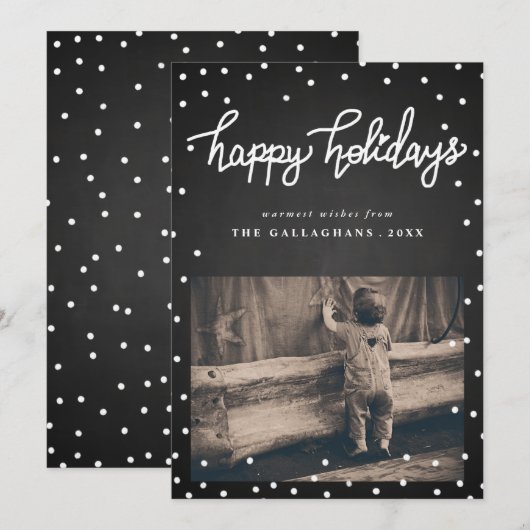 prettige feestdagen handgeschreven foto van Chalkb Feestdagenkaart (Voorkant / Achterkant)