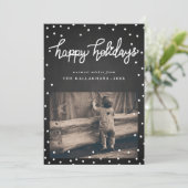 prettige feestdagen handgeschreven foto van Chalkb Feestdagenkaart (Staand voorkant)