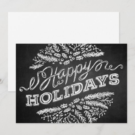 Prettige feestdagen Handgeschreven schoolbord? 5x7 Feestdagenkaart (Voorkant / Achterkant)