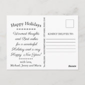 prettige feestdagen handgeschreven script vakantie briefkaart (Achterkant)