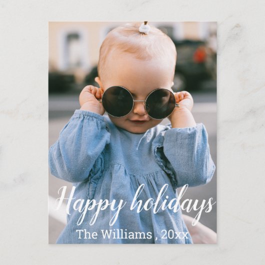 prettige feestdagen handgeschreven script vakantie briefkaart (Voorkant)