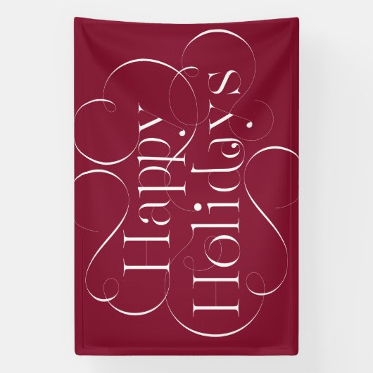 Prettige feestdagen Handgeschreven tekst Spandoek (Verticaal)