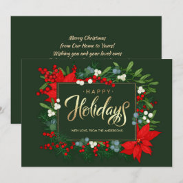 prettige feestdagen. Handgetrokken mistletoe, Poin Feestdagenkaart
