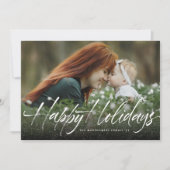 prettige feestdagen handschriftherstings Moderne F Feestdagenkaart (Voorkant)