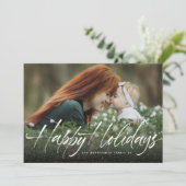 prettige feestdagen handschriftherstings Moderne F Feestdagenkaart (Staand voorkant)