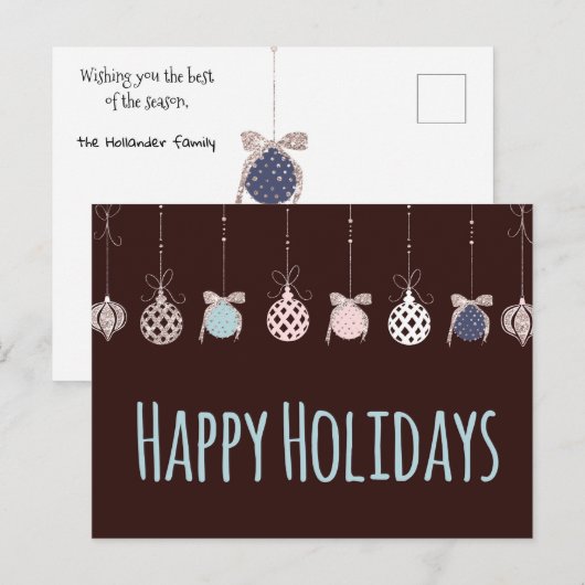 prettige feestdagen Hanging Ornaments Briefkaart (Voorkant / Achterkant)