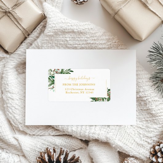 Prettige feestdagen Happy-Christmas Classic, Rusti Etiket