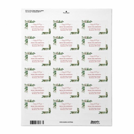 Prettige feestdagen Happy-Christmas Classic, Rusti Etiket (Full Sheet)