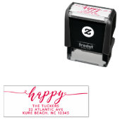 PRETTIGE FEESTDAGEN HAPPY Script - Retouradres Zelfinktende Stempel (In situ)