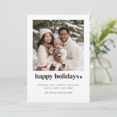 Prettige Feestdagen Hart Foto Feestdagenkaart (Staand voorkant)