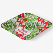 prettige feestdagen Hawaiian Flowered Pattern Kers Papieren Bordje (Gebogen)