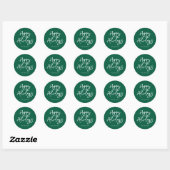 Prettige feestdagen Hedendaags groen Ronde Sticker (Vel)