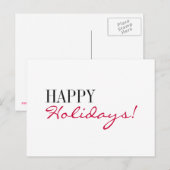 prettige feestdagen hedendaagse Briefkaarten Rood  (Voorkant / Achterkant)