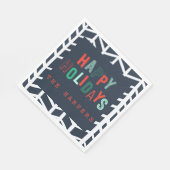 Prettige feestdagen · helder leuk kleurrijk kerstf servet (Hoek)