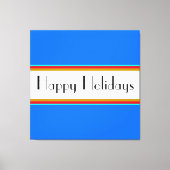 Prettige feestdagen Helderblauw Wit Rood Strepen Canvas Afdruk (Voorkant)