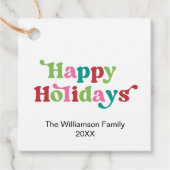 Prettige feestdagen Heldere kerstvakantie typograf Bedankjes Labels (Voorkant)