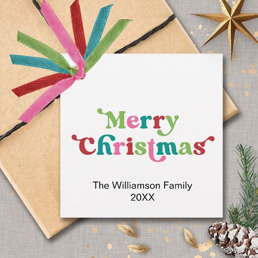 Prettige feestdagen Heldere kerstvakantie typograf Bedankjes Labels