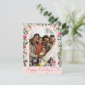 Prettige feestdagen Helderroze groen Arch Briefkaart (Staand voorkant)