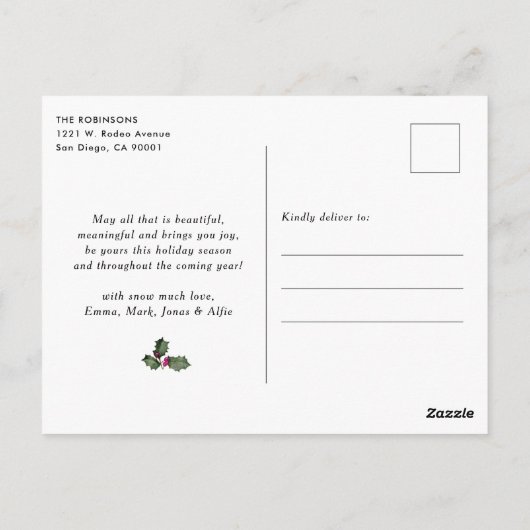 Prettige feestdagen Helderroze groen Arch Briefkaart (Achterkant)