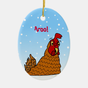 prettige feestdagen Hen in Snow Xmas Chicken Ornam Keramisch Ornament