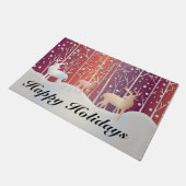 Prettige feestdagen Herten in het bos Deurmat (Schuin)