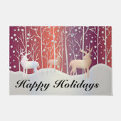 Prettige feestdagen Herten in het bos Deurmat (Voorkant)