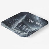 Prettige feestdagen Herten in het winterbos Papieren Bordje (Gebogen)