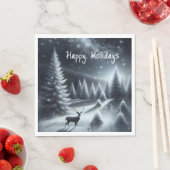 Prettige feestdagen Herten in het winterbos Servet (Insitu)