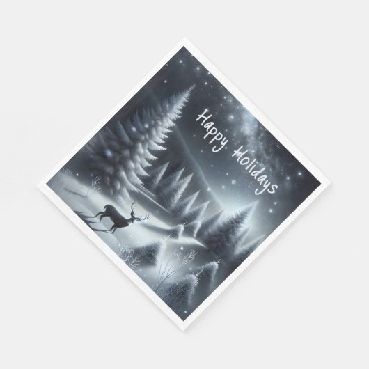 Prettige feestdagen Herten in het winterbos Servet (Hoek)