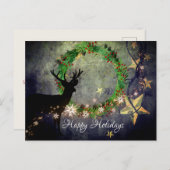 Prettige feestdagen Herten, krans, sneeuwvlokken e (Voorkant / Achterkant)