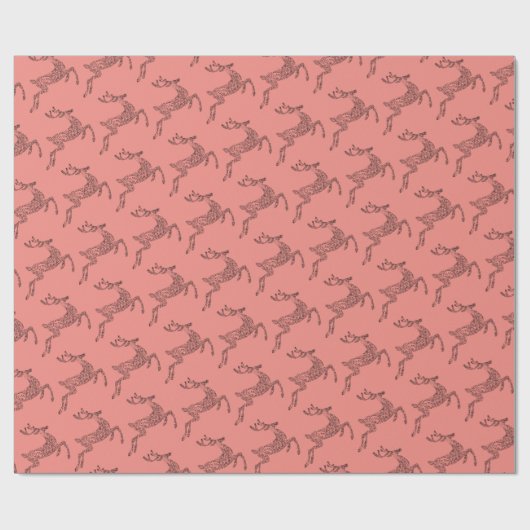 Prettige feestdagen Herten Silhouet Cadeaupapier (Vlak)