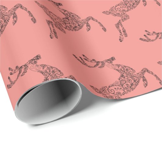 Prettige feestdagen Herten Silhouet Cadeaupapier (Rol Hoek)