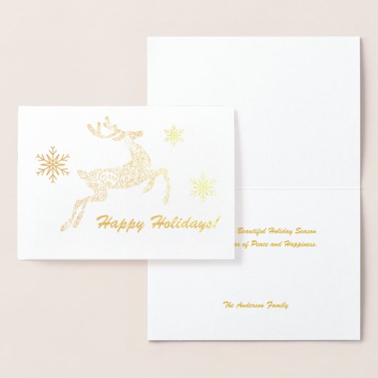 Prettige feestdagen Herten & Sneeuwvlokken Aangepa Folie Kaarten (Display)