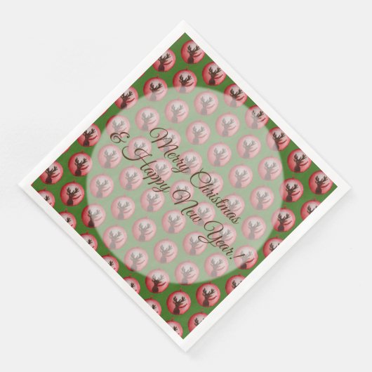 Prettige feestdagen, herten Waterverf papier serve Servet (Hoek)