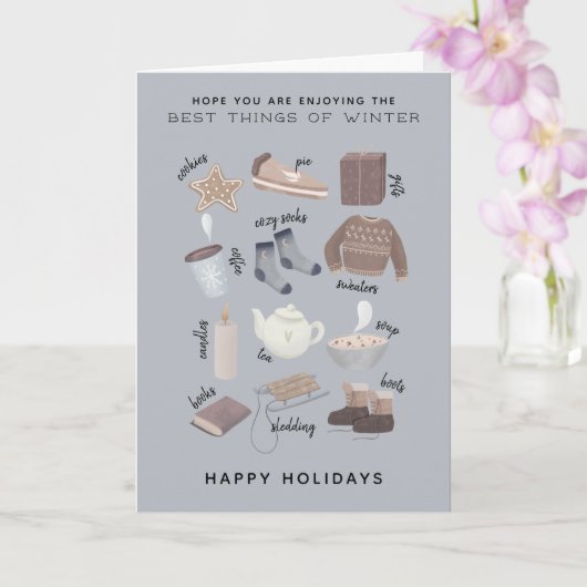 Prettige feestdagen Het beste van de winter Kaart (Orchidee)