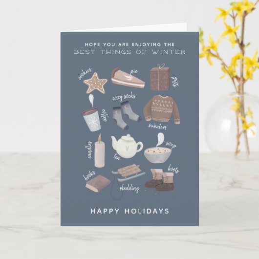 Prettige feestdagen Het beste van de winter Kaart (Gele Bloem)