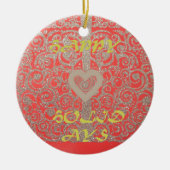 Prettige feestdagen Het Hart Rood en Goud Collecti Keramisch Ornament (Voorkant)