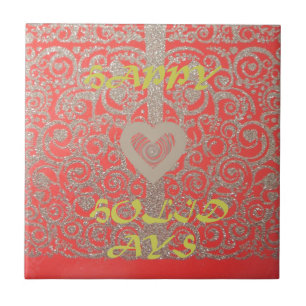 Prettige feestdagen Het Hart Rood en Goud Collecti Tegeltje
