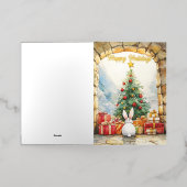 Prettige feestdagen Het kerstkonijn Folie Wenskaart (Buiten Laag)