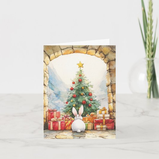 Prettige feestdagen Het kerstkonijn Kaart (Voorkant)