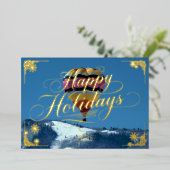 Prettige feestdagen Hete luchtballon met gedicht e (Staand Voorkant)