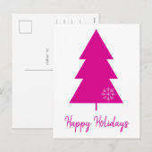 Prettige feestdagen hete roze kerstboom (Voorkant / Achterkant)