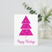 Prettige feestdagen hete roze kerstboom sneeuwvlok (Staand voorkant)