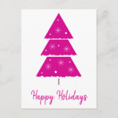 Prettige feestdagen hete roze kerstboom sneeuwvlok (Voorkant)