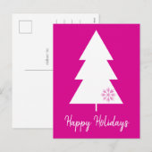 Prettige feestdagen hete roze witte kerstboom (Voorkant / Achterkant)