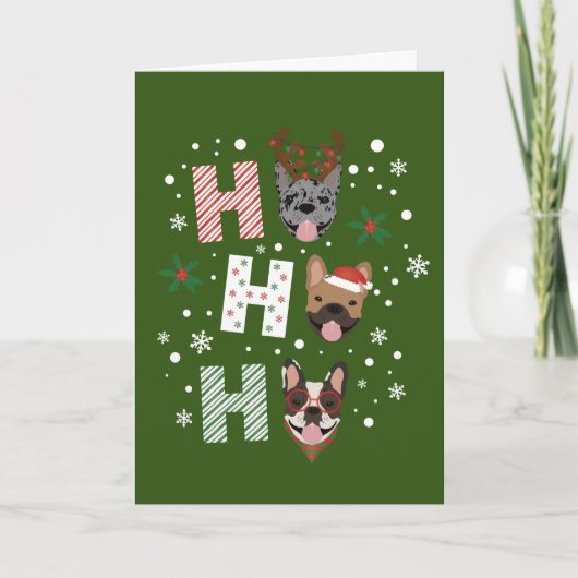 Prettige feestdagen Ho Ho French Bulldog (Voorkant)