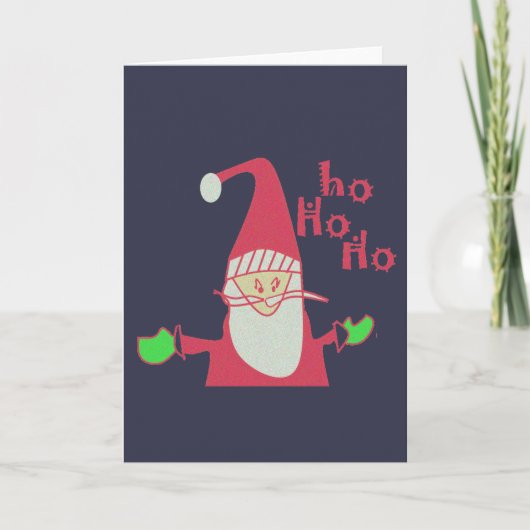 prettige feestdagen Ho Ho Merry Kerstmis Kaart (Voorkant)