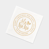 Prettige feestdagen Ho Ho Vrolijk Kerstfeest Folie Servetten (Links)